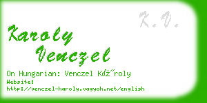 karoly venczel business card